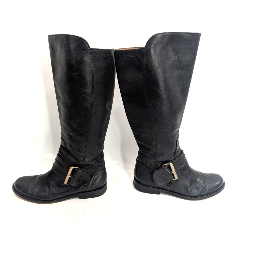Lucchese 🐎Kaylee Buckle Boot Black Leather Biker Equestrian Riding - size 6.5 - Picture 4 of 15